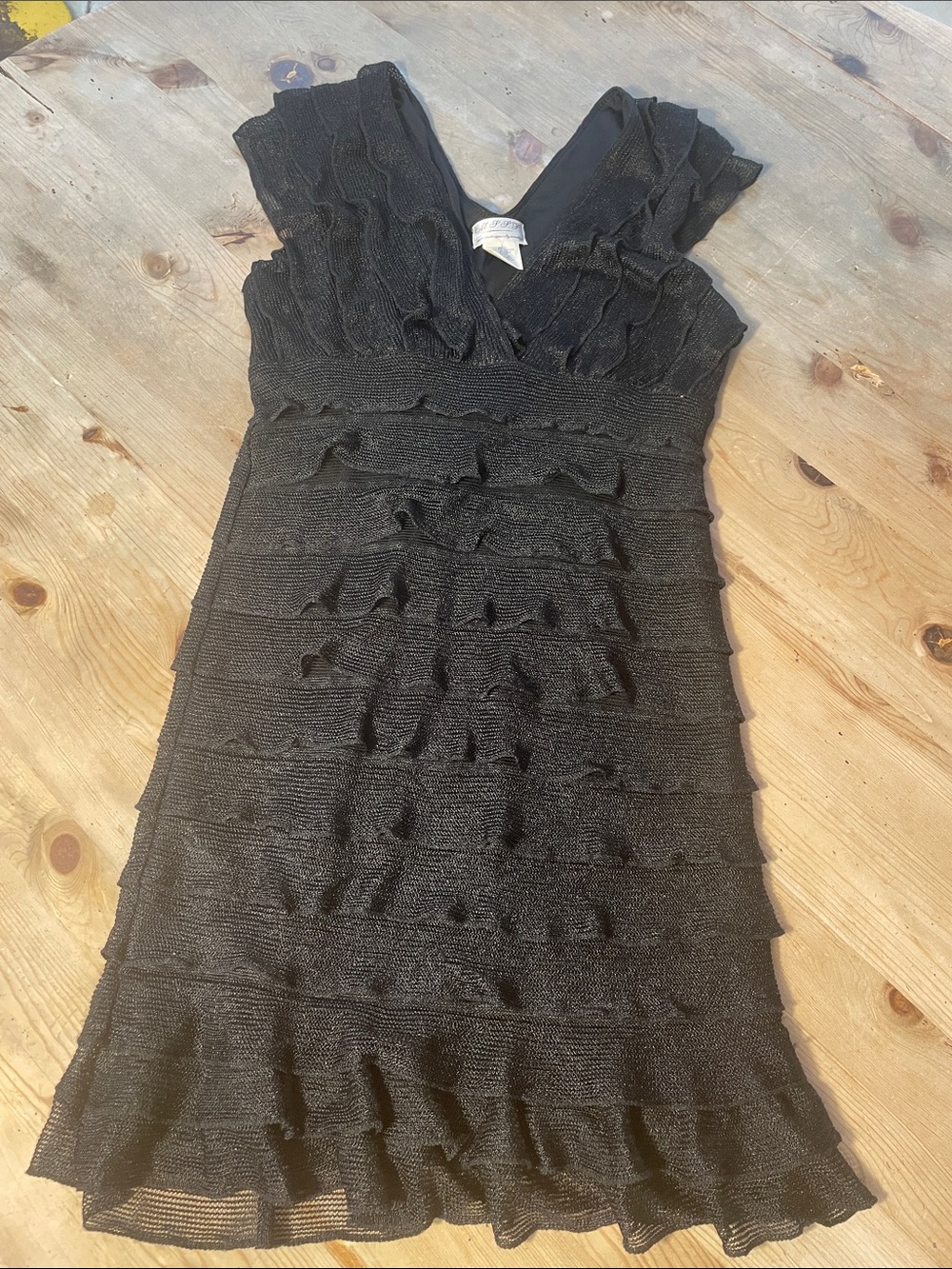 MLLP Black Ruffle Dress Feminine Coquette Cocktail Party Mini